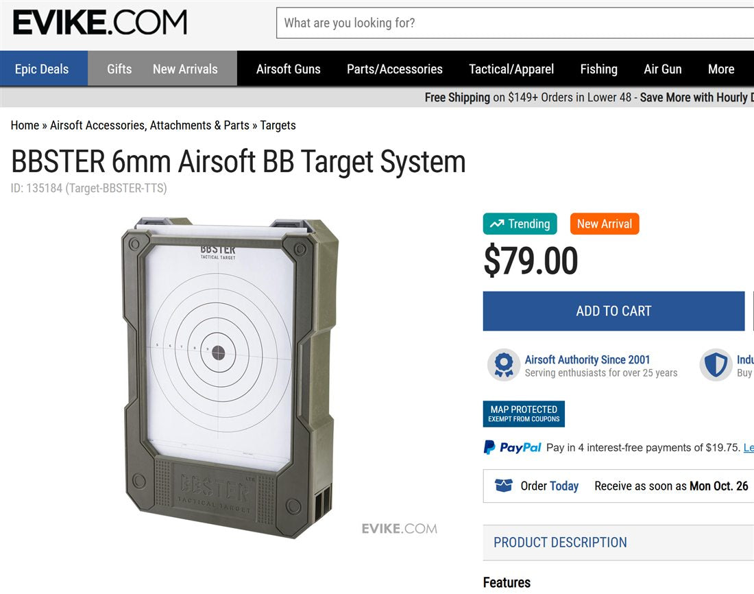 BBSTER 6mm Airsoft BB Target System on Evike.com, $79.00